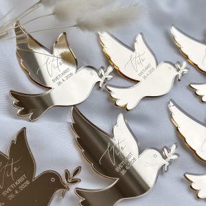 Personalizirane akrilne zahvalnice v obliki ptice – popoln spomin za krst